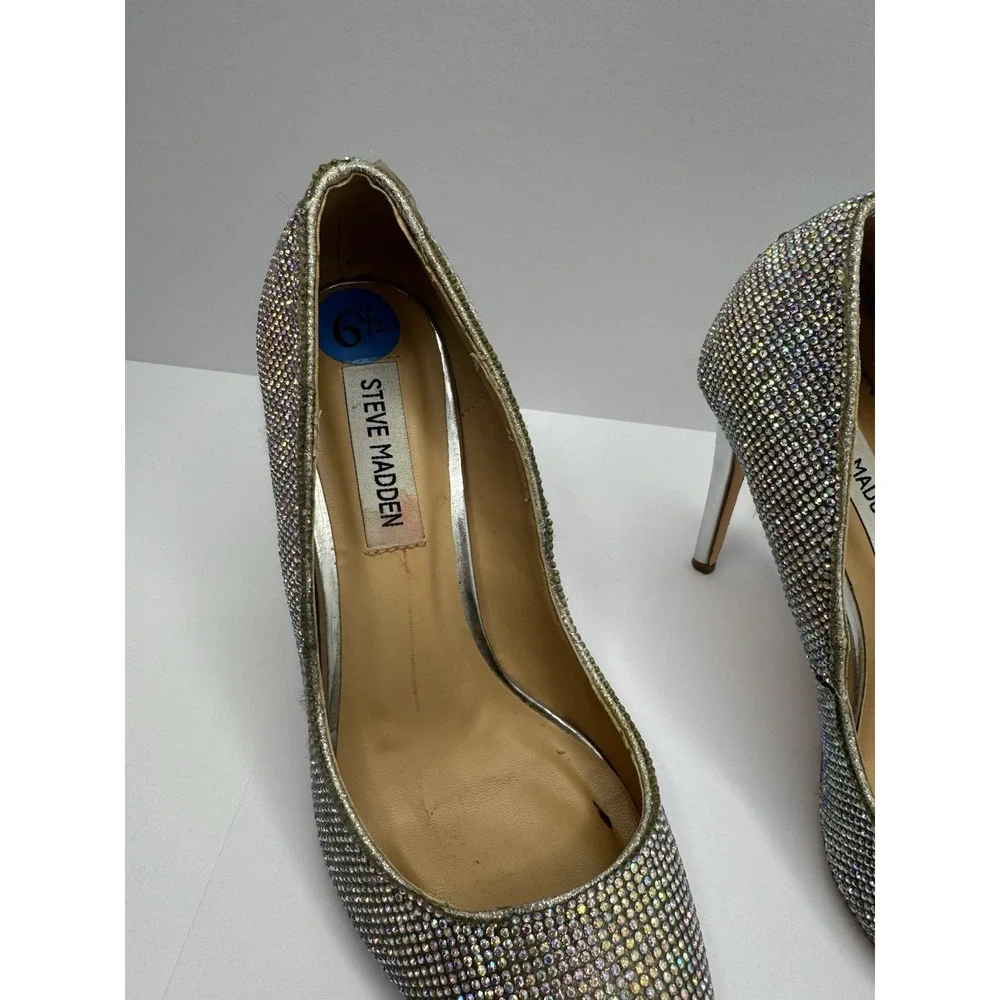 Steve Madden ALTISHA-R Embellished Rhinestone Pump Women's 6.5 Iridescent Pumps